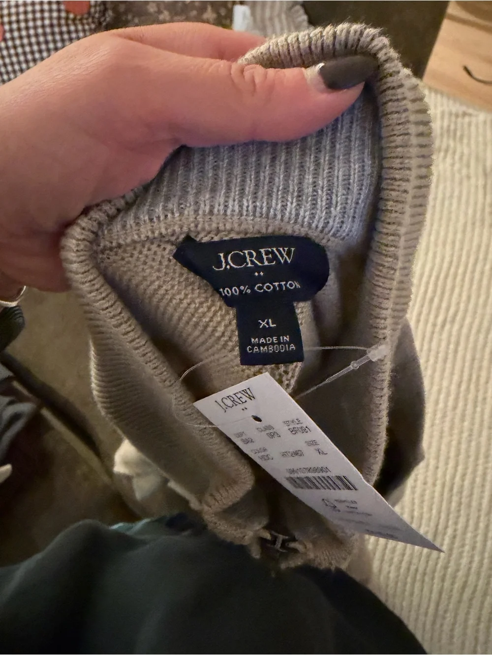 J. Crew Men's Half-Zip Mock Neck Sweater in Taupe